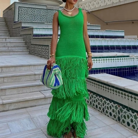 Dresses & Skirts - Knit Slim Maxi Dresses Female High Waist Sleeveless Knitwear Fashion Dress